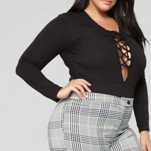 Tag still on!! Black tie up bodysuit